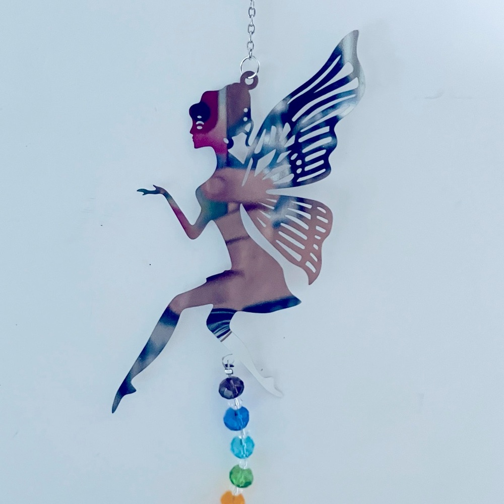 Fairy Butterfly Beaded Sun Catcher Hanging Crystal Wind Chimes Car decor New - Picture 10 of 16